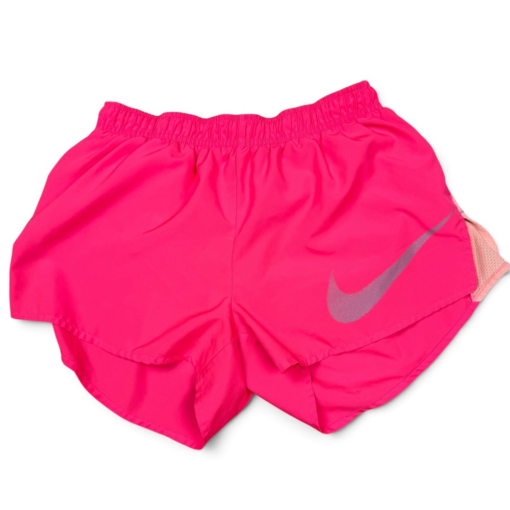 Nike Womens Dri-FIT Running Shorts Hot Pink Mesh Trim Size M Activewear
